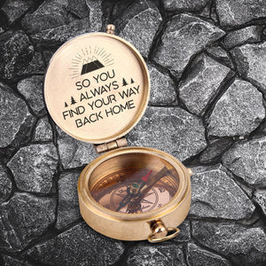 Engraved Compass - Camping - To My Man - So You Always Find Your Way Back Home - Gpb26166
