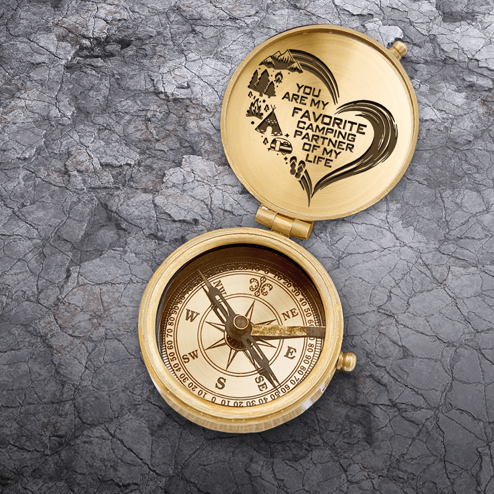Engraved Compass - Camping - To My Man - You Are My Favorite Camping Partner Of My Life - Gpb26155