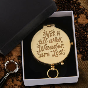 Engraved Compass - Coffee Lover's Gift Idea - Not All Who Wander Are Lost, They Are Just Looking For Coffee - Gpb12005