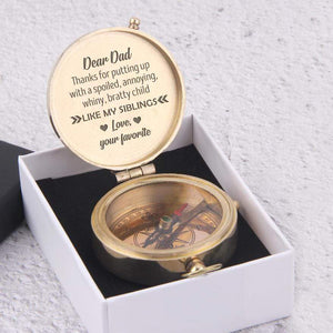 Engraved Compass - Dear Dad, Love, Your Favorite - Gpb18037