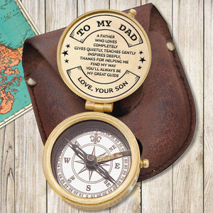 Engraved Compass - Family - From Son - To My Dad - Thanks For Helping Me Find My Way - Gpb18036