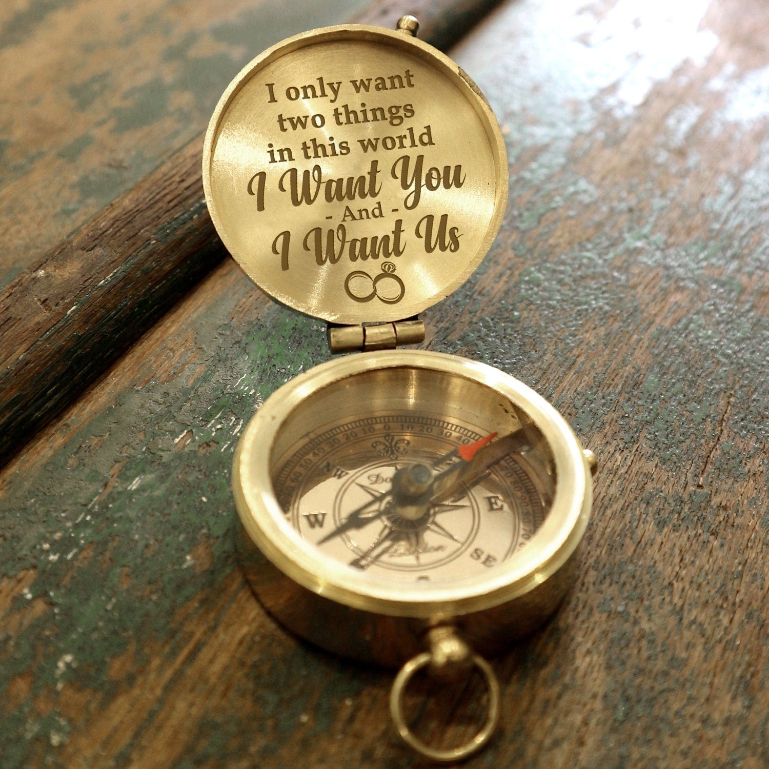 Engraved Compass - Family - To My Future Wife - I Want You - Gpb25002