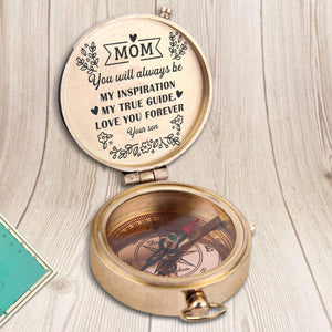 Engraved Compass - Family - To My Mom - From Son - You Will Always Be My Inspiration - Gpb19003