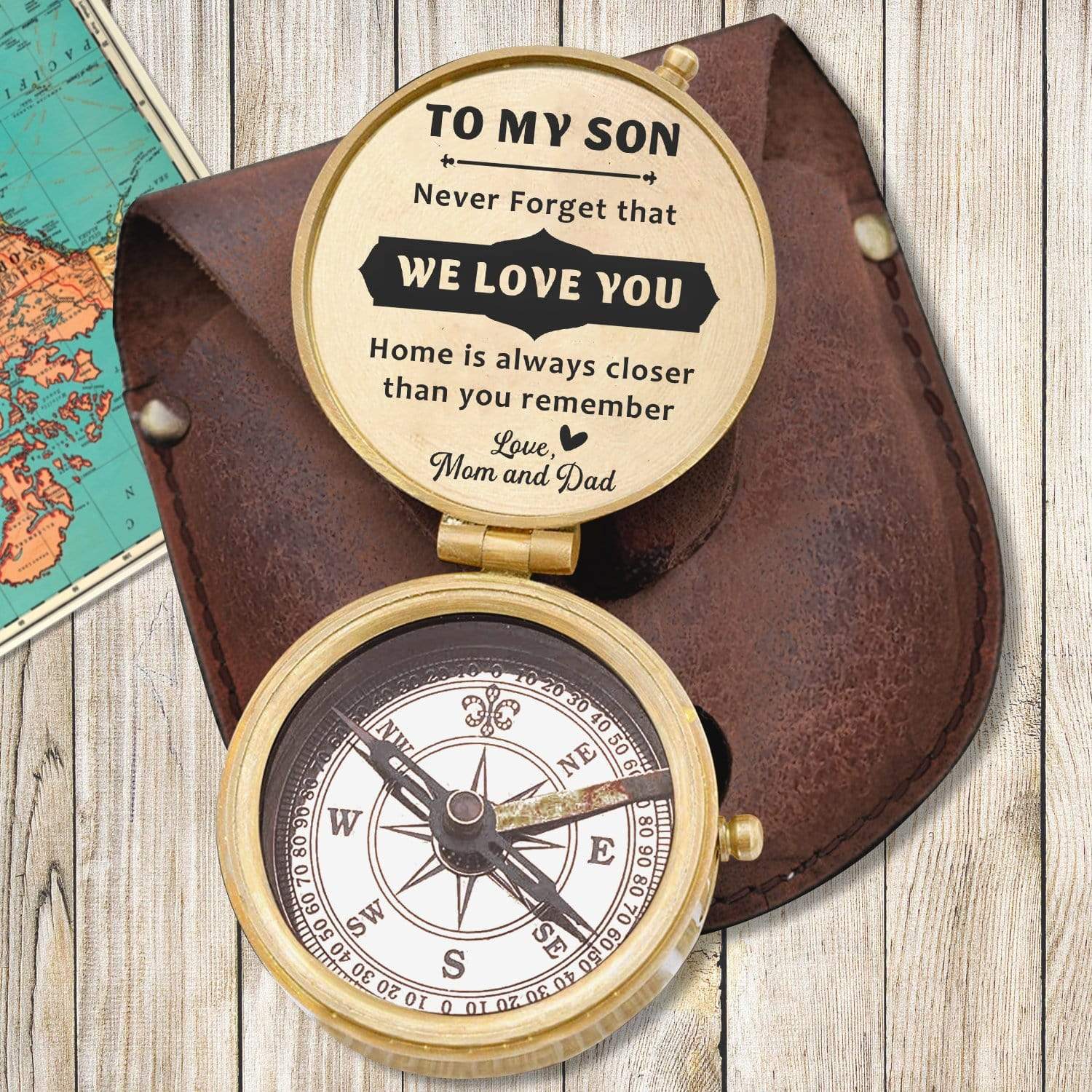 Engraved Compass - Family - To Son - Never Forget That We Love You - G -  Wrapsify