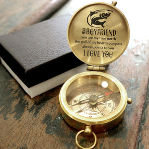 Engraved Compass - Fishing - To My Boyfriend - I Love You - Gpb12009