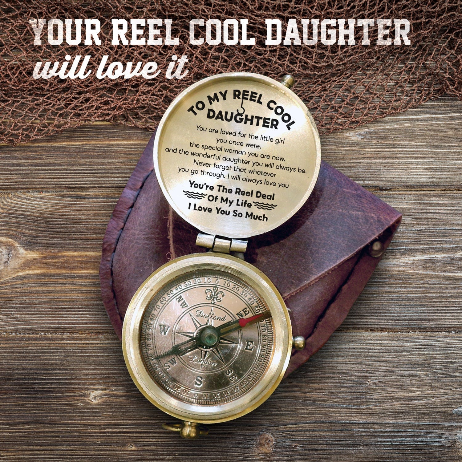 Engraved Compass - Fishing - To My Daughter - I Love You So Much - Gpb17013