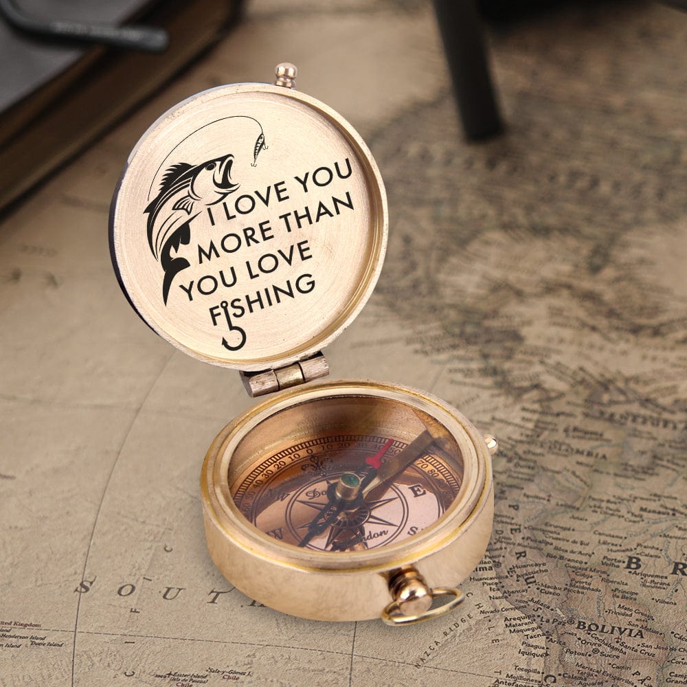 Engraved Compass - Fishing - To My Man - I Love You - Gpb2614