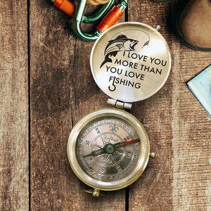 Engraved Compass - Fishing - To My Man - I Love You - Gpb2614
