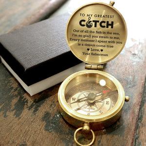 Engraved Compass - Fishing - To My Wife - Dream Come True - Gpb15005