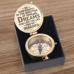 Engraved Compass - Go confidently in the direction of your dreams and live the life you imaged - Gpb22003