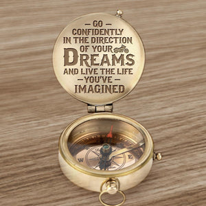 Engraved Compass - Go confidently in the direction of your dreams and live the life you imaged - Gpb22003