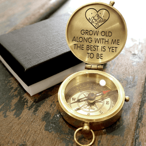 Engraved Compass - Hiking - To My Husband - Grow Old Along With Me - Gpb14013