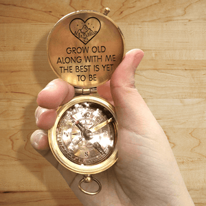 Engraved Compass - Hiking - To My Husband - Grow Old Along With Me - Gpb14013