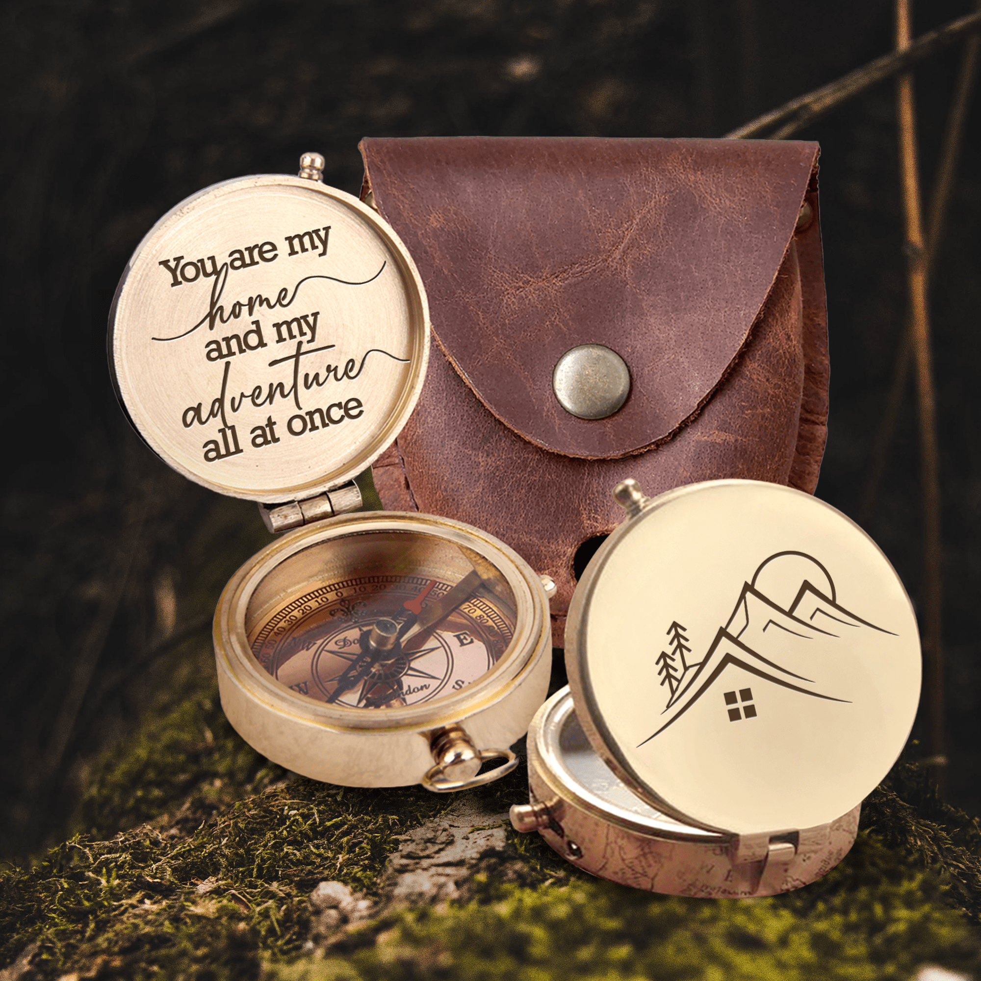 Engraved Compass - Hiking - To My Loved One - You Are My Home And My Adventure All At Once - Gpb13010