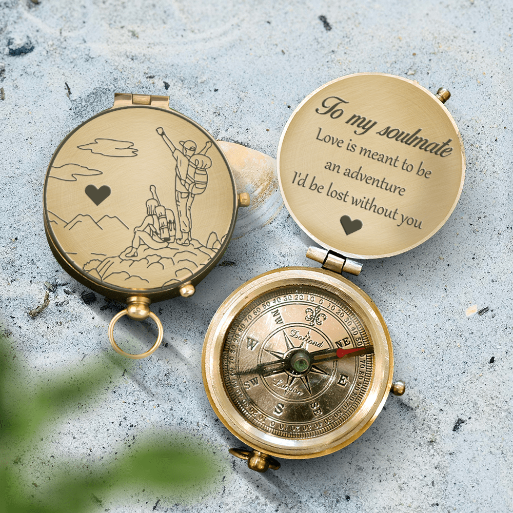 Engraved Compass - Hiking - To My Soulmate - Love Is Meant To Be An Adventure - Gpb13005