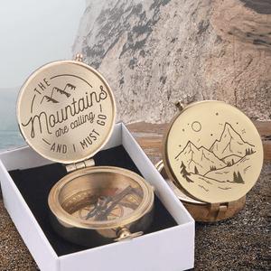 Engraved Compass - Hiking - To Myself - The Mountains Are Calling And I Must Go ... - Gpb34010