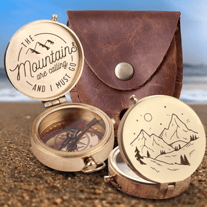 Engraved Compass - Hiking - To Myself - The Mountains Are Calling And I Must Go ... - Gpb34010
