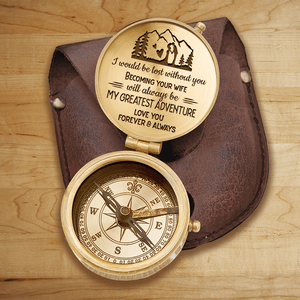 Engraved Compass - Hiking/ Wedding - To My Husband - Love You Forever & Always - Gpb14012