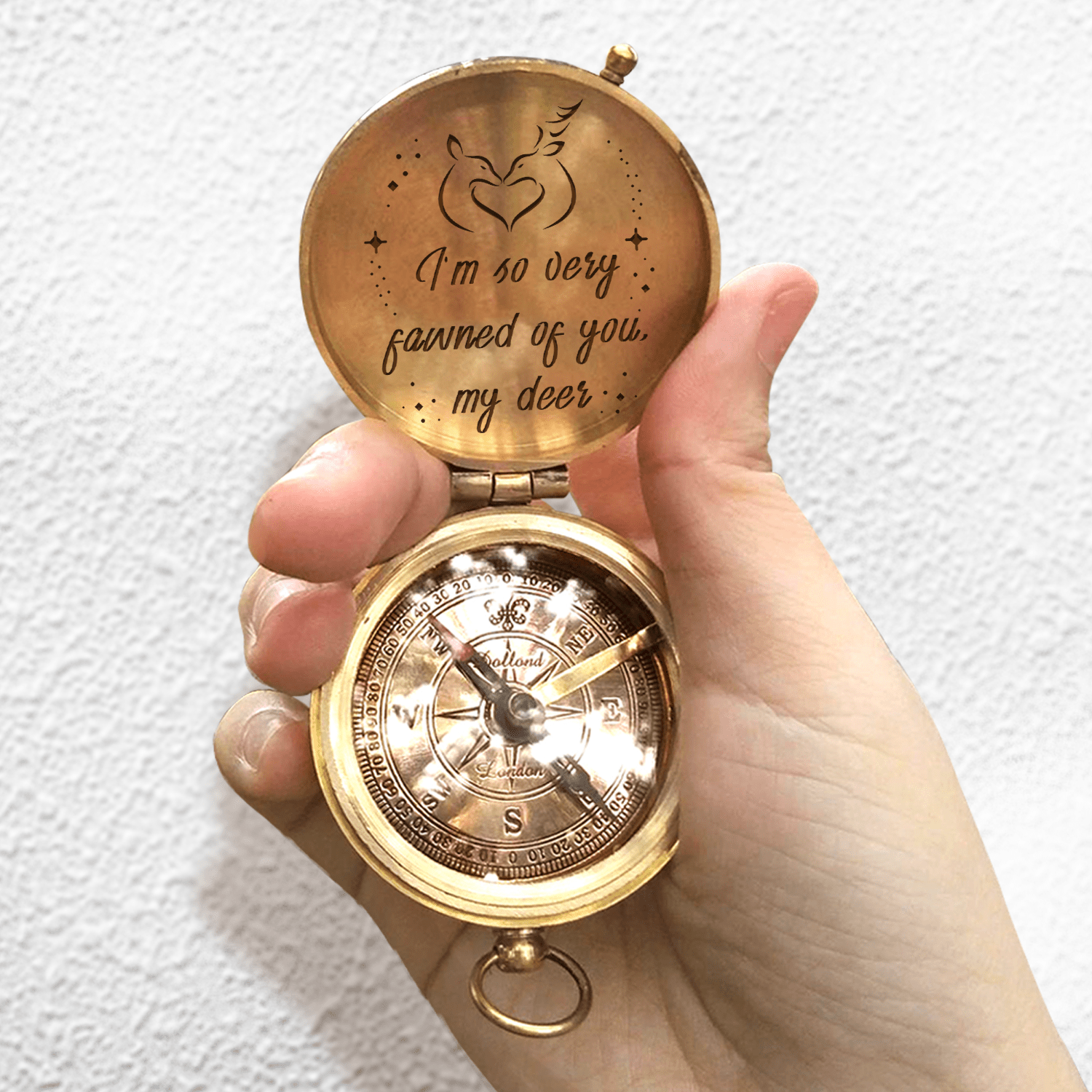 Engraved Compass - Hunting - To Loved One - I'm So Fawned Of You - Gpb13015