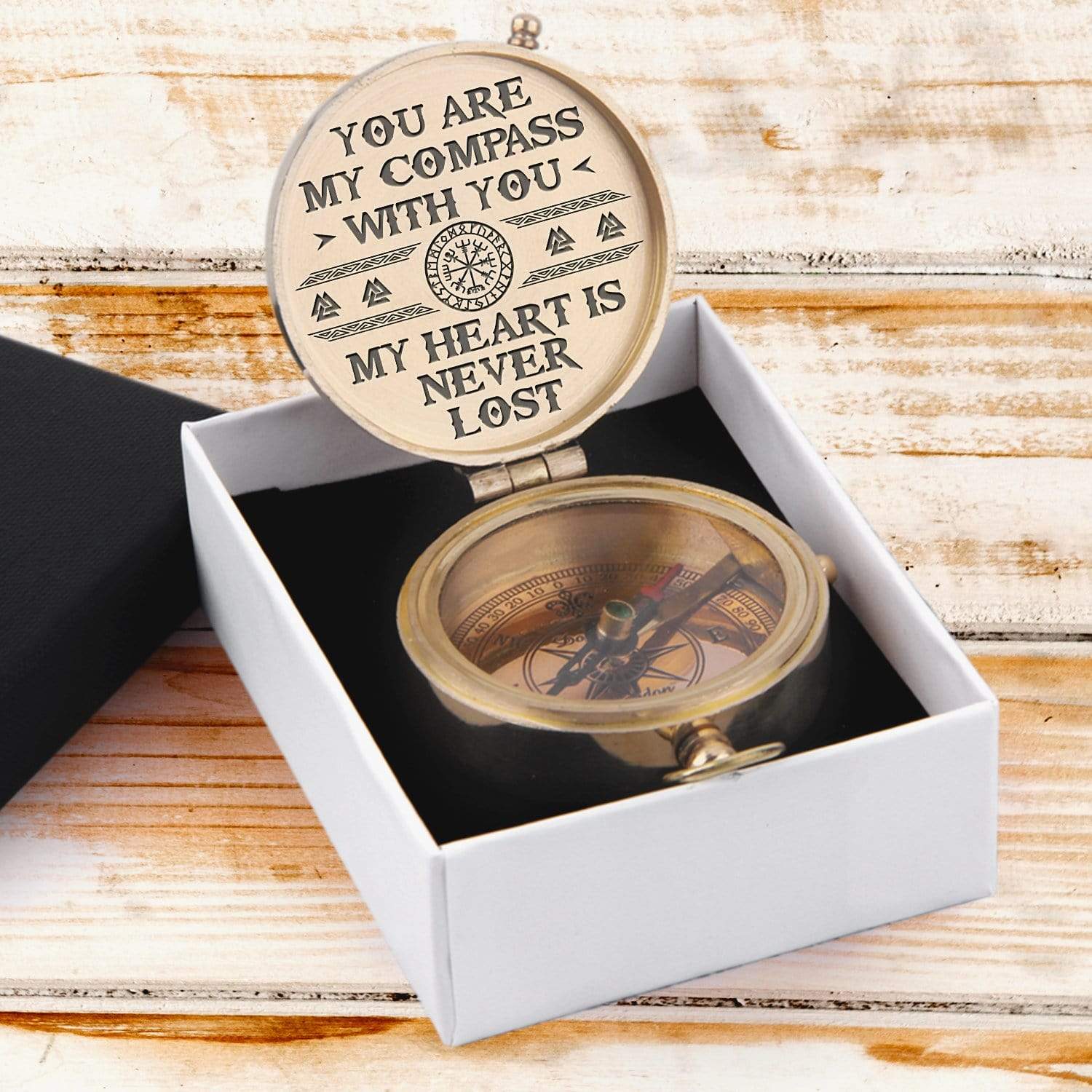 Engraved Compass - My Man - Viking - You Are My Compass, With You