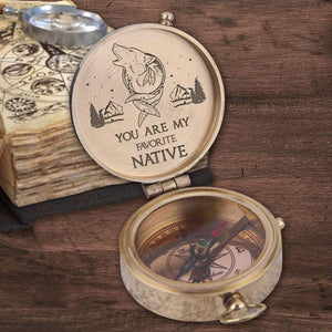 Engraved Compass - My Man - You Are My Favorite Native - Gpb26078