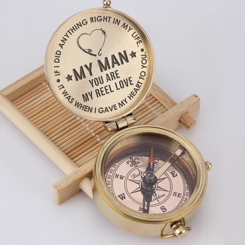 Engraved Compass - My Man - You Are My Reel Love - Gpb26038
