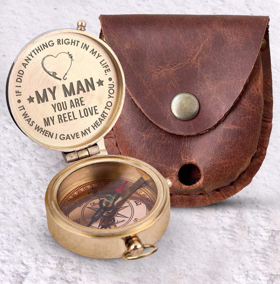 Engraved Compass - My Man - You Are My Reel Love - Gpb26038 - Wrapsify