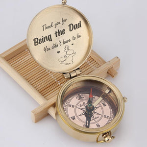 Engraved Compass - Thank You For Being The Dad You Didn't Have To Be - Gpb18010