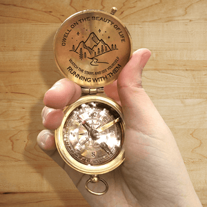 Engraved Compass - To Loved One - Dwell On The Beauty Of Life - Gpb34011