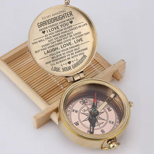 Engraved Compass - To My Amazing Granddaughter, Never Forget How Much I Love You - Love, Grandma - Gpb23004