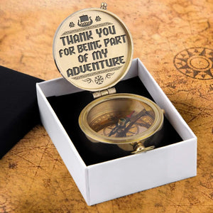 Engraved Compass - To My Boyfriend - Thank You For Being Part Of My Adventure - Gpb12007