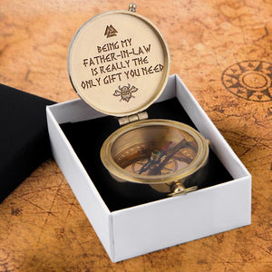 Engraved Compass - To My Father-In-Law - Being My Father-In-Law Is Really The Only Gift You Need - Gpb18018