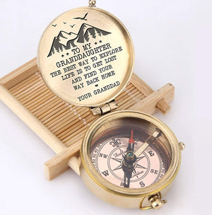 Engraved Compass - To My Granddaughter - The Best Way To Explore The Life Is To Get Lost And Find Your Way Back Home - Gpb23007