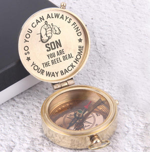 Engraved Compass - To Son - From Dad -  You Are The Reel Deal - Gpb16007