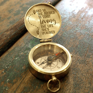 Engraved Compass - Travel - To My Daughter - She Decided To Start Living The Life She Imagined - Gpb17010