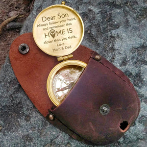 Engraved Compass - Travel - To My Son - Home Is Closer Than You Think - Gpb16045