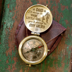 Engraved Compass - Viking - To My Dad - From Daughter - You'll Always Be My Hero - Gpb18034