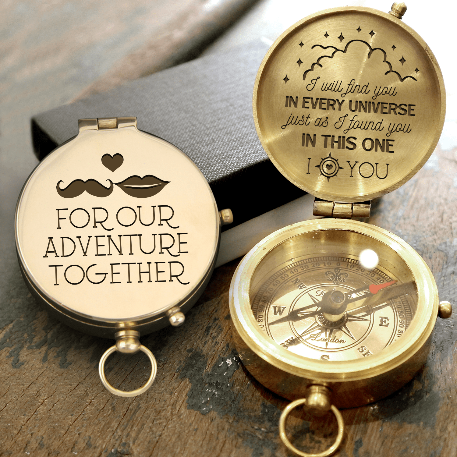 Engraved Compass - Wedding - To My Wife - I Will Find You In Every Universe - Gpb25001