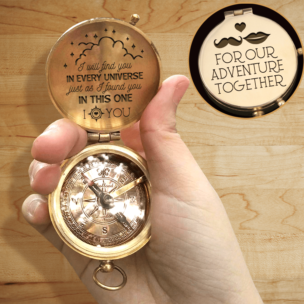 Engraved Compass - Wedding - To My Wife - I Will Find You In Every Universe - Gpb25001