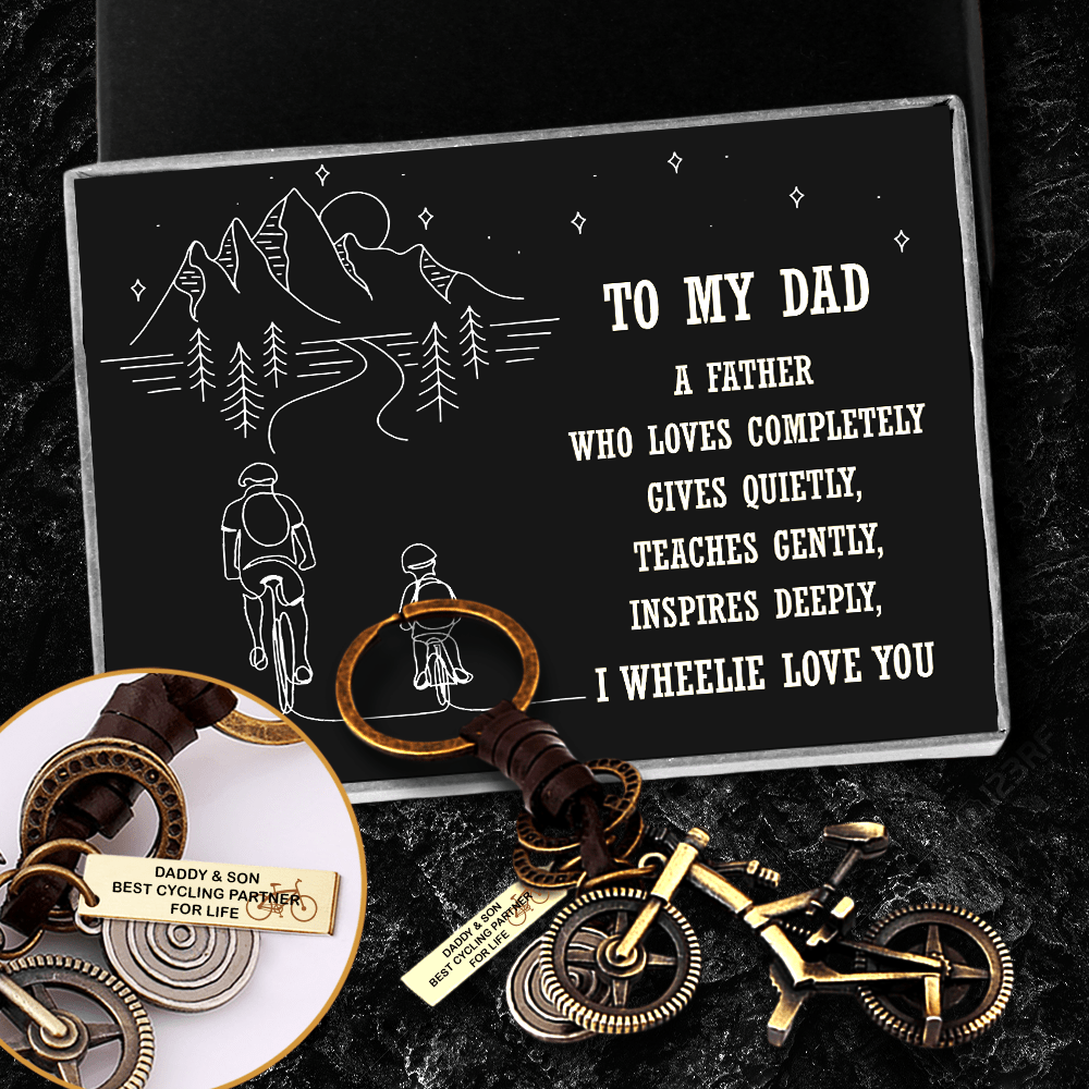 Engraved Cycling Keychain - Cycling - To My Dad - Best Cycling Partner For Life - Gkaq18003