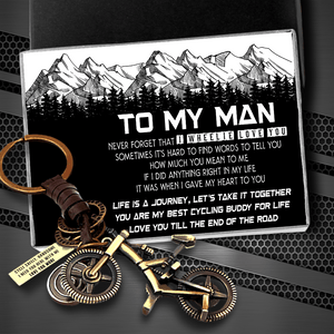 Engraved Cycling Keychain - Cycling - To My Man - How Much You Mean To Me - Gkaq26009