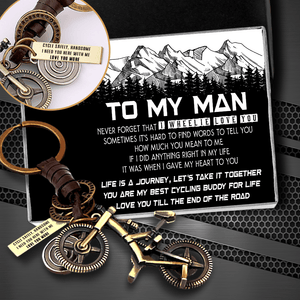 Engraved Cycling Keychain - Cycling - To My Man - How Much You Mean To Me - Gkaq26009
