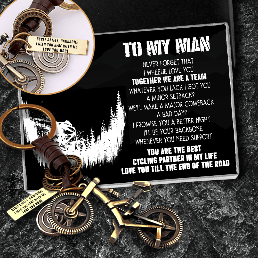 Engraved Cycling Keychain - Cycling - To My Man - Together We Are A Team - Gkaq26007