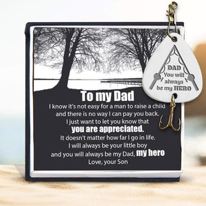 Engraved Fishing Hook - Fishing - From Son - To My Dad - My Dad, My Hero - Gfa18021