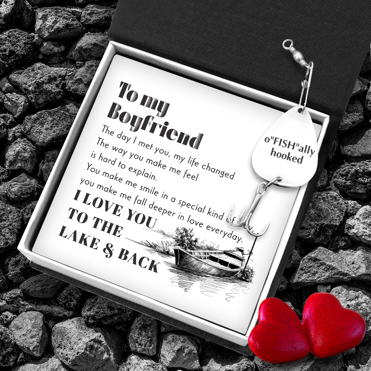 Engraved Fishing Hook - Fishing - To My Boyfriend - I Love You To The Lake & Back - Gfa12005