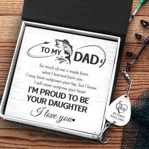 Engraved Fishing Hook - Fishing - To My Dad - I Will Never Outgrow Your Heart - Gfa18028