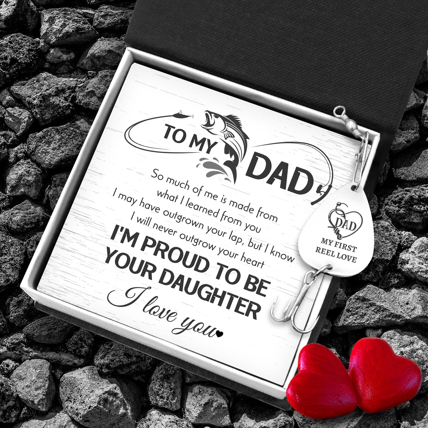 Engraved Fishing Hook - Fishing - To My Dad - I Will Never Outgrow Your Heart - Gfa18028