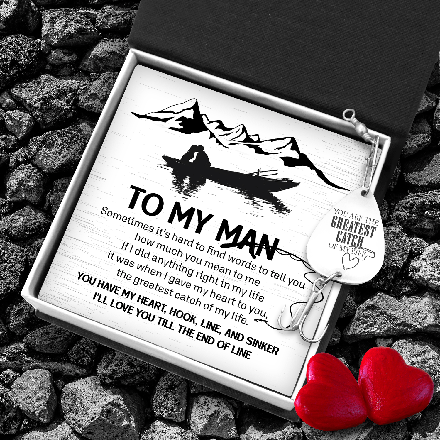 Engraved Fishing Hook - Fishing - To My Man - The Greatest Catch Of My Life - Gfa26016