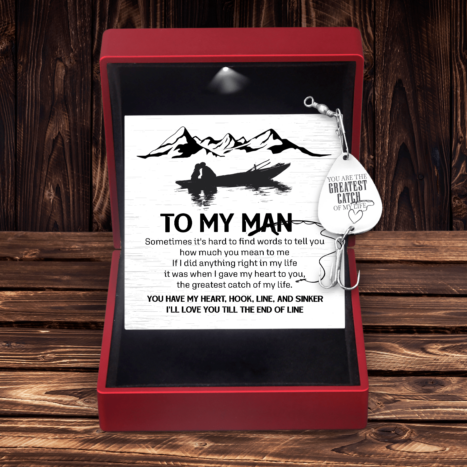 Engraved Fishing Hook - Fishing - To My Man - The Greatest Catch Of My Life - Gfa26016