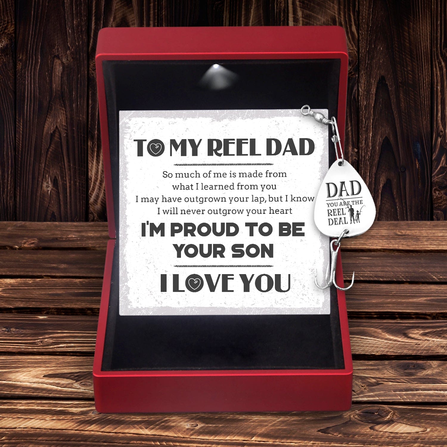 Engraved Fishing Hook - Fishing - To My Reel Dad - I'm Proud To Be You -  Wrapsify